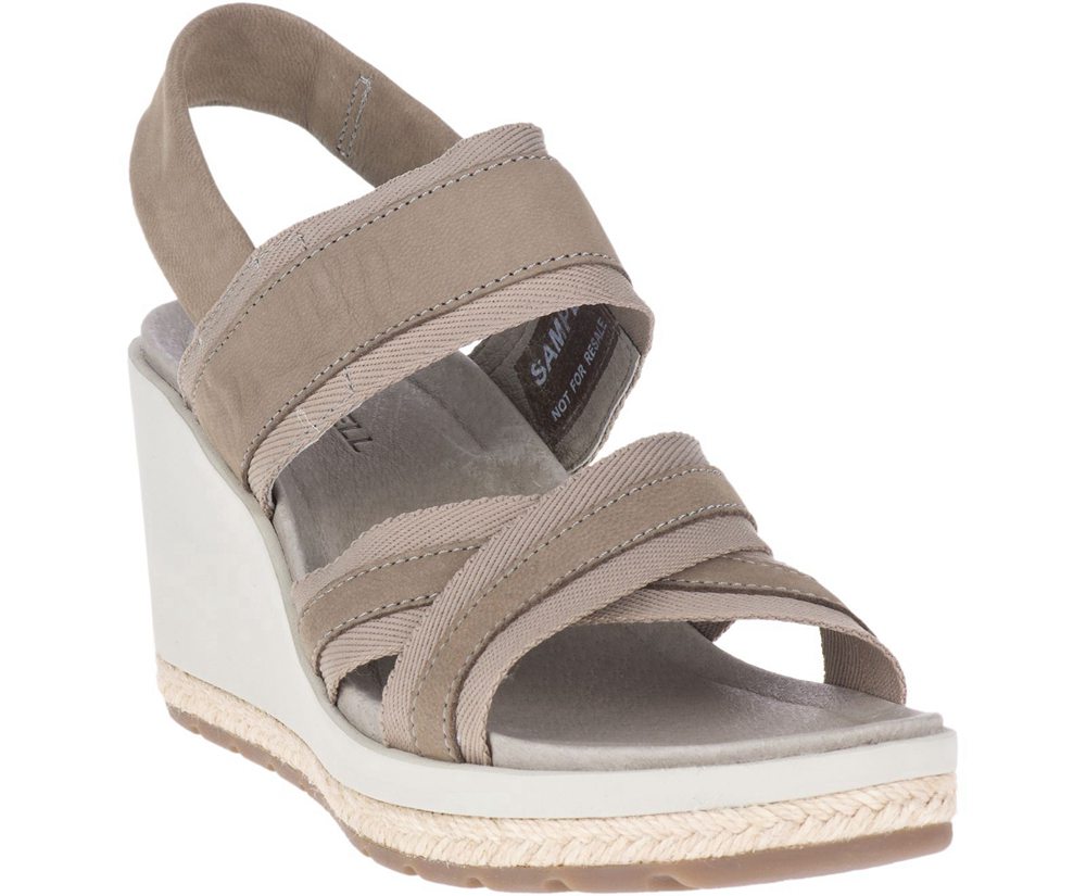 Sandały Merrell Damskie Szare - Kaiteri Wedge Strap - 725904-ADX